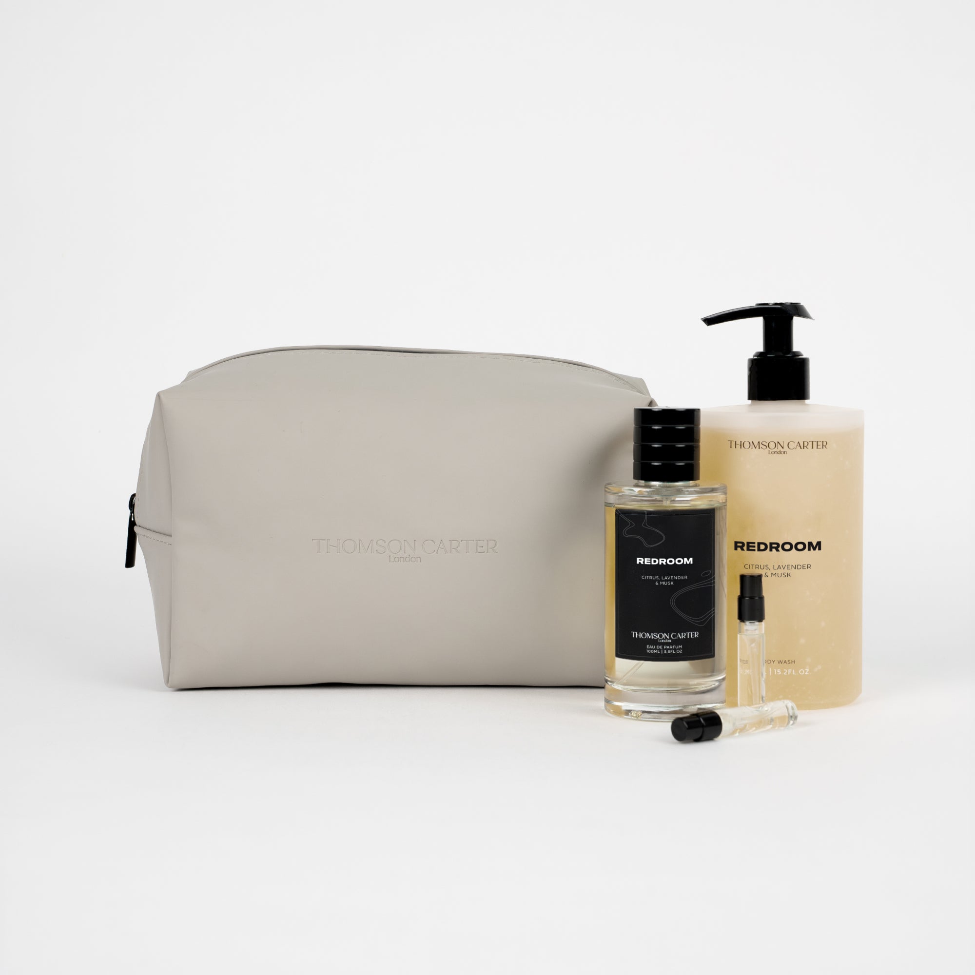The set | 100ml fragrance, 450ml body wash and toiletry bag
